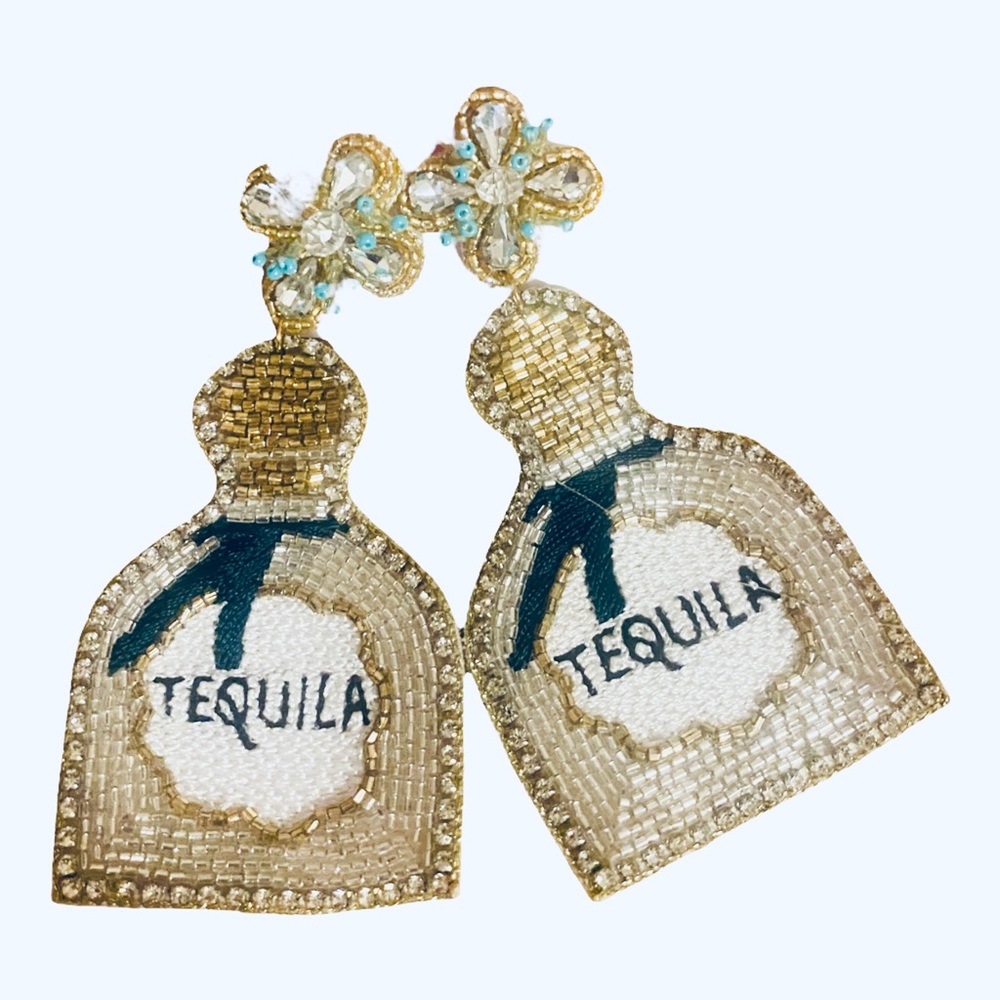 Oversized Seed Bead Tequila Earrings